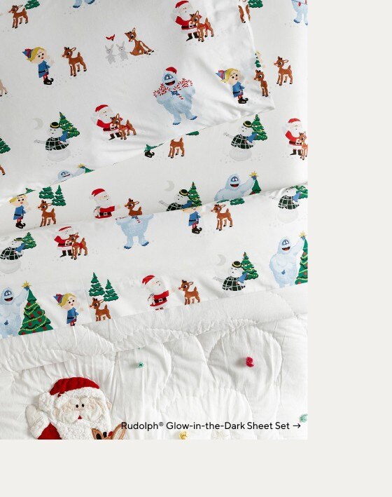 Rudolph® Glow-in-the-Dark Sheet Set & Pillowcases